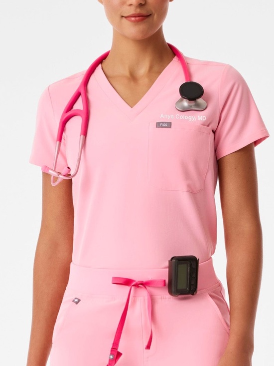 Figs Tops - FIGS Catarina Fight Club Pink Top SMALL
